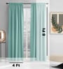 Aqua lightweight Satin Solids 8ft Light Filtering Rod Pocket Long Curtains (2 Pcs)