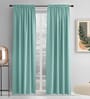 Aqua lightweight Satin Solids 9ft Light Filtering Rod Pocket Long Curtains (2 Pcs)