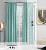 Aqua lightweight Satin Solids 9ft Light Filtering Rod Pocket Long Curtains (2 Pcs)
