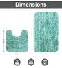 Aqua Microfibre 16x24 Inches Fluffy Bath Mat Set Of 2
