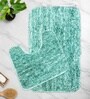 Aqua Microfibre 16x24 Inches Fluffy Bath Mat Set Of 2