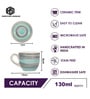 Aqua Mist Ceramic Cup and Saucer Set of 12(130ml) Tea Coffee Cups