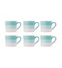 Aqua Mist Coffee Cup Set of 6(190 ML Each) Microwave Safe Coffee Mugs.