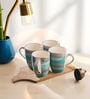 Aqua Mist Coffee Mug Set of 4 (275 ML Each) Microwave Safe Coffee Mugs