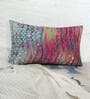 Aqua Poly Cotton Abstract 12x22 inches Cushion Covers (1pc)