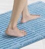 Aqua Polyester 24X16 Inches Anti-Skid  Bath Mat