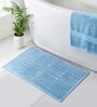 Aqua Polyester 24X16 Inches Anti-Skid  Bath Mat