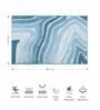 Aqua Polyester 32X20 Inches Anti-Skid  Bath Mat