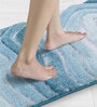 Aqua Polyester 32X20 Inches Anti-Skid  Bath Mat