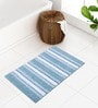 Aqua Polyester 32X20 Inches Anti-Skid  Bath Mat