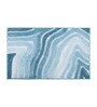 Aqua Polyester 32X20 Inches Anti-Skid  Bath Mat