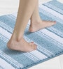 Aqua Polyester 32X20 Inches Anti-Skid  Bath Mat