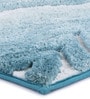 Aqua Polyester 32X20 Inches Anti-Skid  Bath Mat