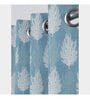 Aqua Polyester Floral 5Ft Semisheer Eyelet Window Curtain (1 Pc)