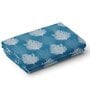 Aqua Polyester Floral 5Ft Semisheer Eyelet Window Curtain (1 Pc)