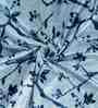 Aqua Polyester Floral 7ft 95% Blackout Eyelet Door Curtains (2Pcs)