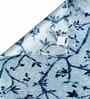 Aqua Polyester Floral 9ft Blackout Eyelet Door Curtains