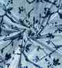 Aqua Polyester Floral 9ft Blackout Eyelet Door Curtains
