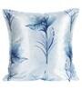 Aqua Floral Polyester Blend 16 x 16 Inches Cushion Covers (Set of 5)