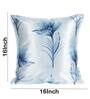 Aqua Floral Polyester Blend 16 x 16 Inches Cushion Covers (Set of 5)