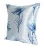 Aqua Floral Polyester Blend 16 x 16 Inches Cushion Covers (Set of 5)
