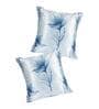 Aqua Floral Polyester Blend 24 x 24 Inches Cushion Covers (Set of 2)