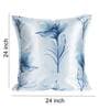 Aqua Floral Polyester Blend 24 x 24 Inches Cushion Covers (Set of 2)