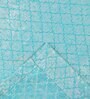 Aqua Polyester Blend Geometric 9ft Light Filtering Eyelet Long Curtain