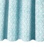 Aqua Polyester Blend Geometric 9ft Light Filtering Eyelet Long Curtain