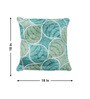 Aqua Polyester Floral 18x18 inches Cushion Covers Set of 2