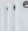 White Polyester Solid 7ft Blackout Eyelet Door Curtain (2 Pc)