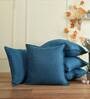 Aqua Solid Jute 16 x 16 Inches Cushion Covers (Set of 5)