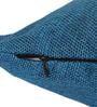 Aqua Solid Jute 16 x 16 Inches Cushion Covers (Set of 5)