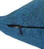 Aqua Solid Jute 24 x 24 Inches Cushion Covers (Set of 2)