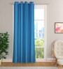 Aqua Premium Jute Solid 8ft Light Filtering Eyelet Longdoor Curtain (1 Pc)