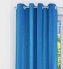Blue Jute Solid 5 Ft Light Filtering Eyelet 2 Piece Window Curtain