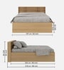 Aqua Queen Size Bed In French Oak Finish With Box Storage