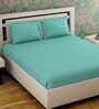 Aqua Stripes 280 TC Cotton King Sized Bed Sheets with 2 Pillow Covers