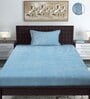 Aqua Solid 300 TC Yarn Single Fitted Bedsheet With 1 Pillow Cover