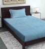 Aqua Solid 300 TC Yarn Single Fitted Bedsheet With 1 Pillow Cover
