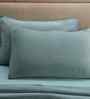Aqua Solid 325 TC Cotton Polyester 2 Pillow Sham Set