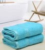Blue Solid 500 GSM Cotton Hand Towels (Set of 2)