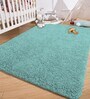Aqua Solid Microfiber 3 X 5 Feet Tufted Carpet