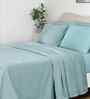 Aqua Solid TC 325 Cotton Polyester Double Bed Bedcover