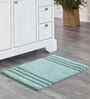 Aqua Stripe Polyester 24x16 Inches Max Absorbant Bath Mat