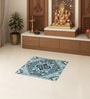 Aqua Traditional Polyester 24x24 Inches Skid-Resistant Backing Prayer Mats (Pack of 1)