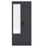 Aqua Two Door Wardrobe with Mirror in Slate Grey Finish