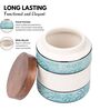 Aqua White Embossed Ceramic Air Tight Jar with Wooden Lid