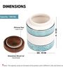 Aqua White Embossed Ceramic Air Tight Jar with Wooden Lid
