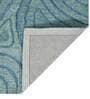 Blue Abstract Blended Wool 5 ft x 7 ft Hand Tufted Carpet